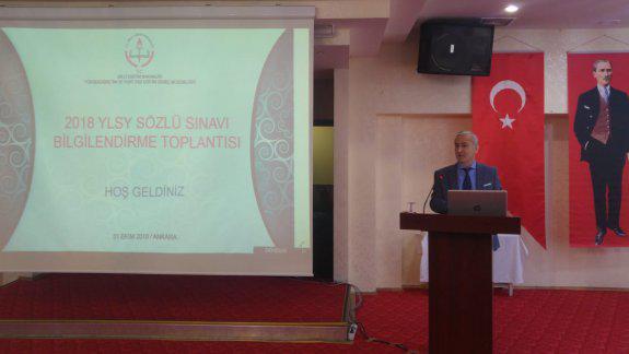 2018 YLSY Sözlü Sınavı Bilgilendirme Toplantısı Ankarada Düzenlendi